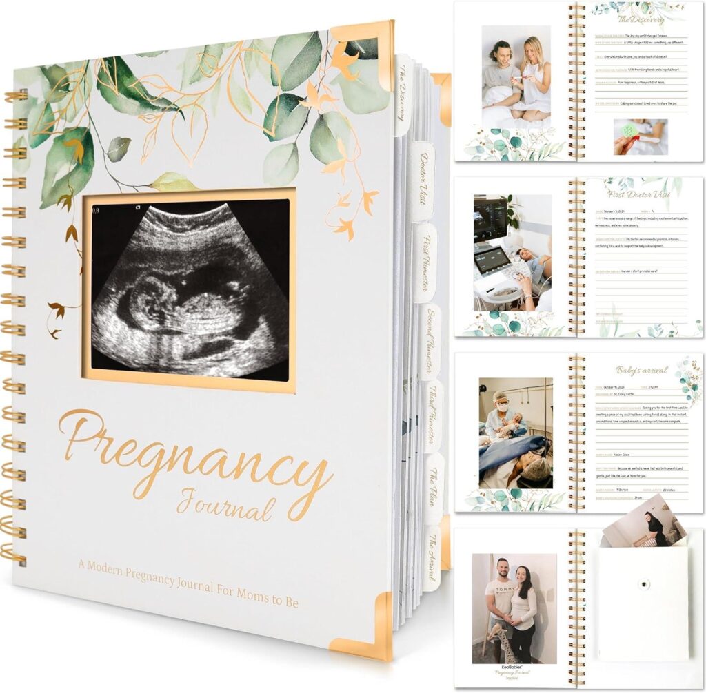 Best Pregnancy Journal – Pregnancy Journal for First Time Moms Gifts – 90 Pages Hardcover Pregnancy Memory Book, Beautiful & Cute Baby Book Keepsake, Ultrasound Baby Scrapbook, Mom To Be Gift (Alpine) Review