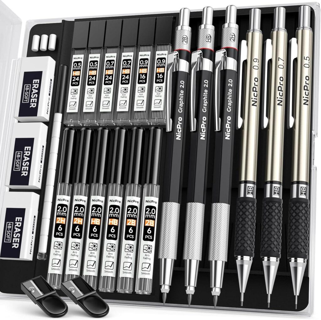 Best Art Supplies – Nicpro 6PCS Mechanical Pencil Set Review