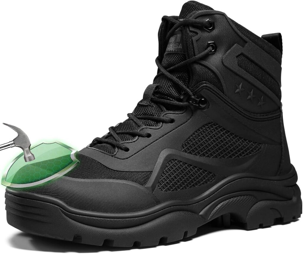 Best Work Boots – Steel Toe Boots for Men Breathable Review