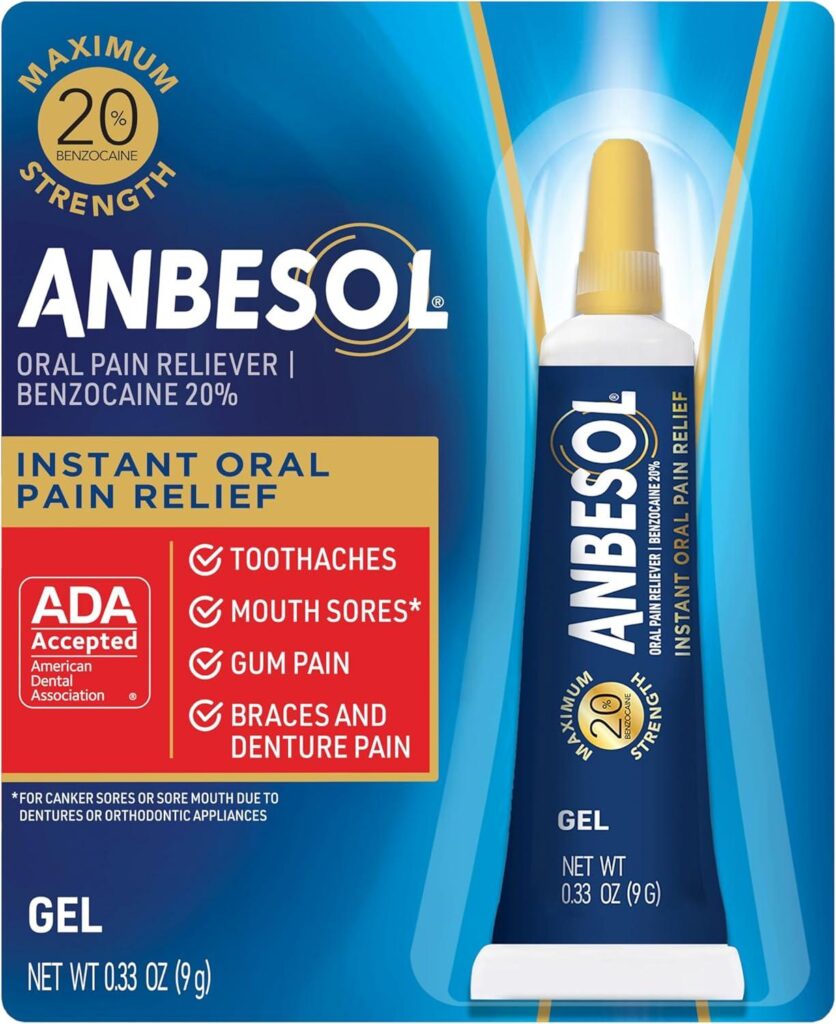 Best Oral Pain Relief – Anbesol Gel Maximum Strength – Instant Oral Pain Relief for Toothaches, Canker Sores, Sore Gums, Denture Pain – 0.33 oz Review