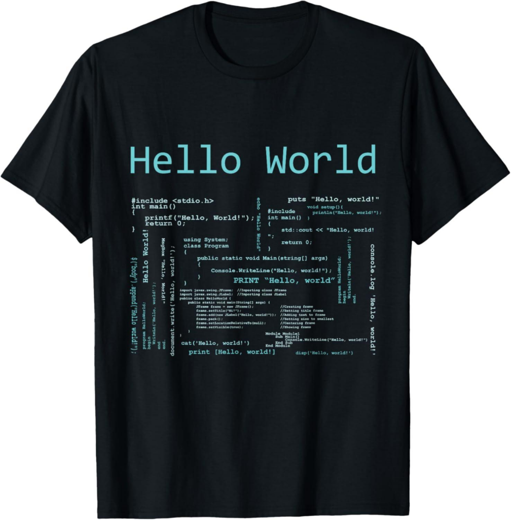Best Geek Apparel – Hello World – Computer Programming Languages T-Shirt Small Review