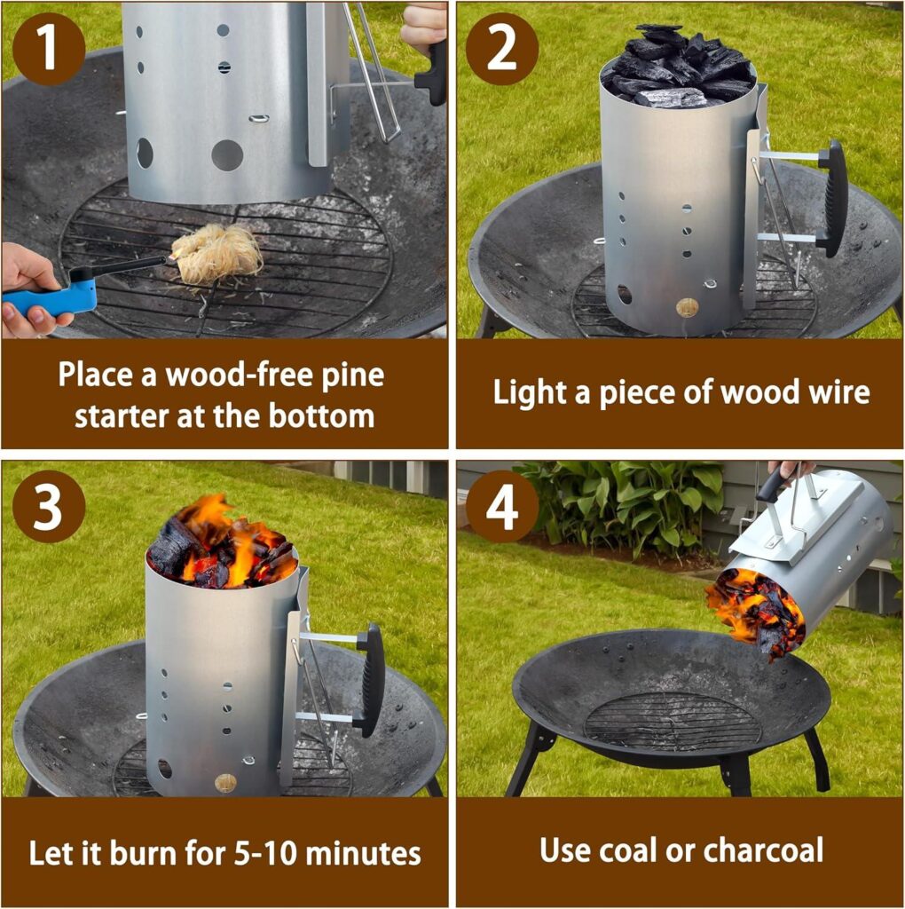 Best Charcoal Starter – E500 Larger Chimney with 60Pcs Review