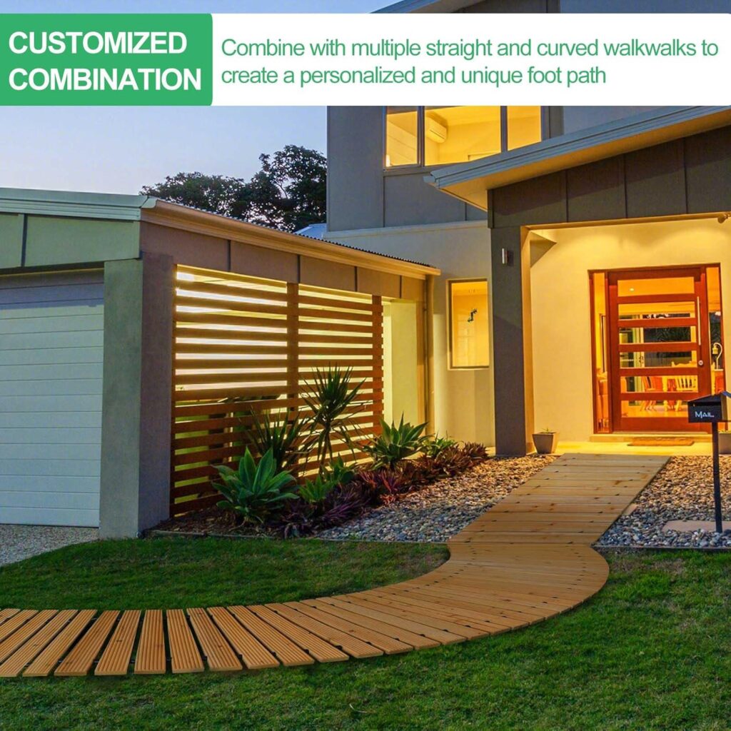 Best Garden Pathway – RELIANCER 8′ Wooden Outdoor Walkway Review